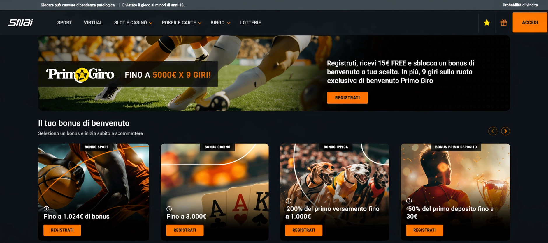 Snai casino non AAMS – icona italiana del betting 2026