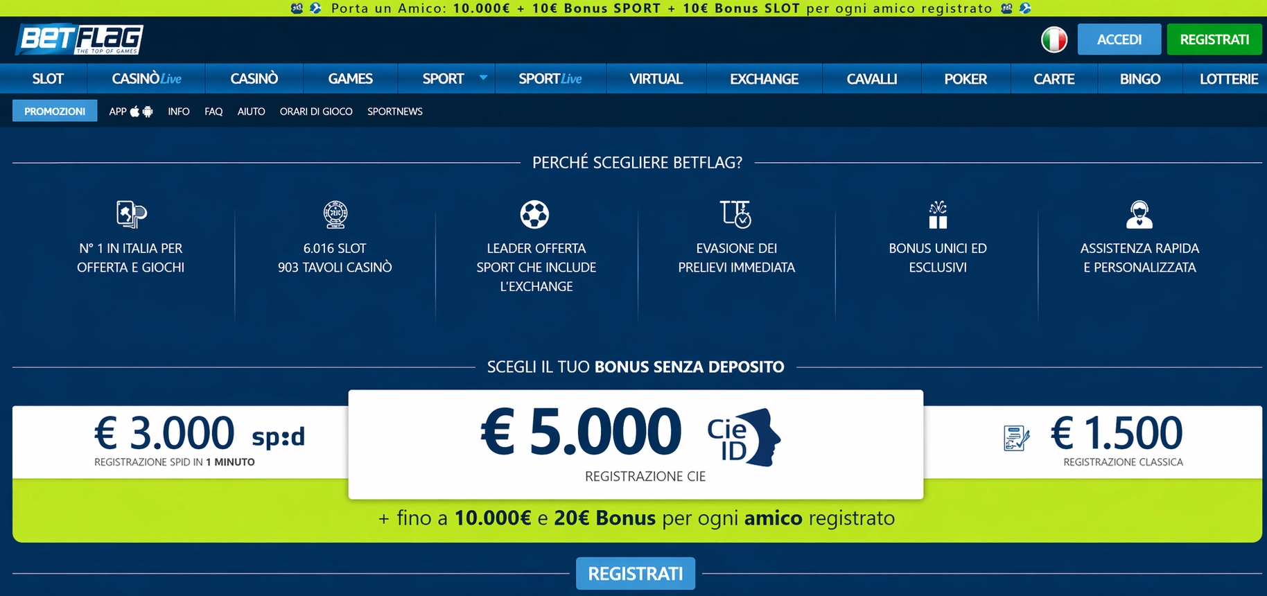 BetFlag migliori casino non AAMS – 6000 slot e betting exchange 2026